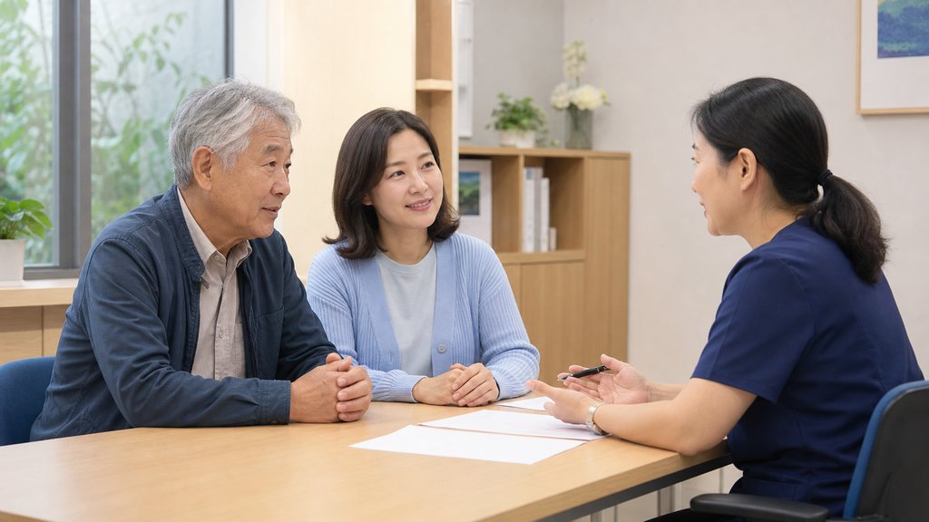 보훈의료대상자 치매치료관리비 가족과 치매안심센터 상담 장면