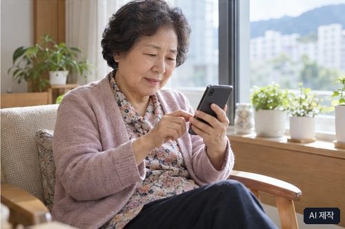 노령연금 확인 자료와 상담 장면, AI 제작