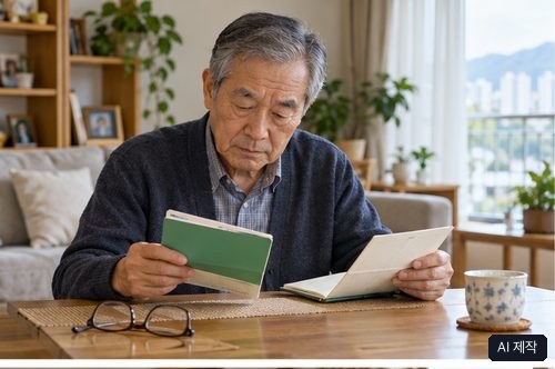 노령연금 확인 자료와 상담 장면, AI 제작