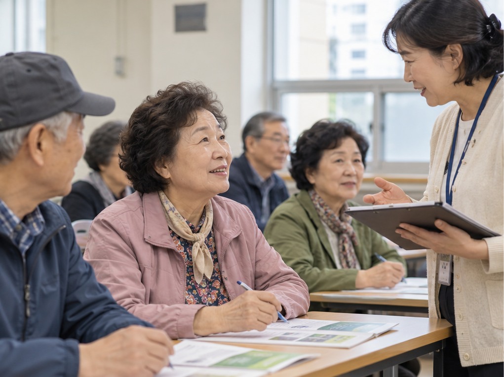 사진: 2027 노인일자리 대상과 제도 확인 장면